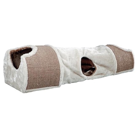 Trixie Pet Products Trixie Pet Products 43004 Plush Nesting Tunnel for Cats; Light Gray & Brown 43004